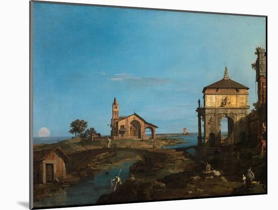 An Island in the Lagoon with a Gateway and a Church, 1743-44-Canaletto-Mounted Giclee Print