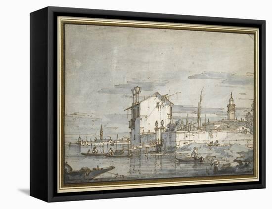 An Island in the Lagoon-Canaletto-Framed Premier Image Canvas