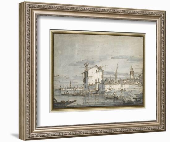 An Island in the Lagoon-Canaletto-Framed Giclee Print