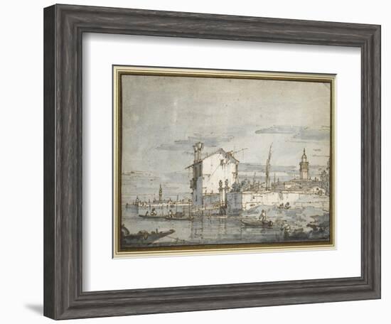 An Island in the Lagoon-Canaletto-Framed Giclee Print