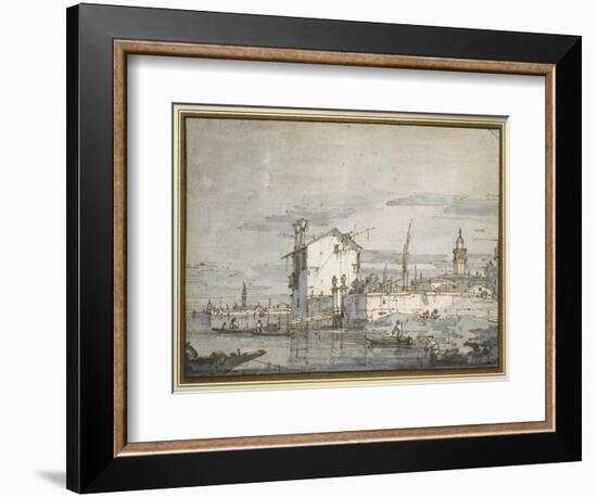 An Island in the Lagoon-Canaletto-Framed Giclee Print