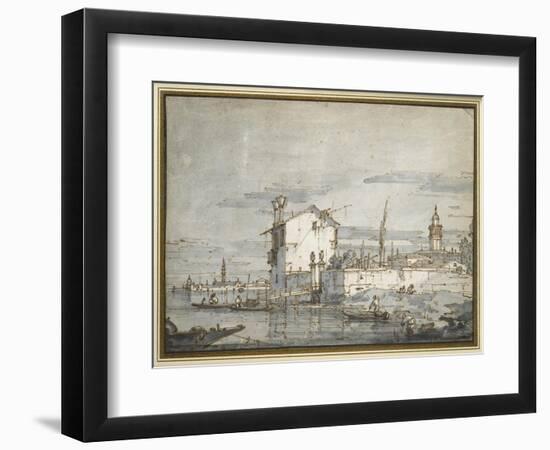 An Island in the Lagoon-Canaletto-Framed Giclee Print