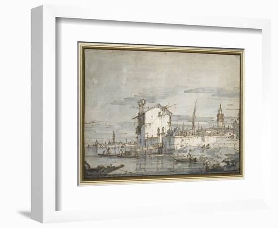 An Island in the Lagoon-Canaletto-Framed Giclee Print