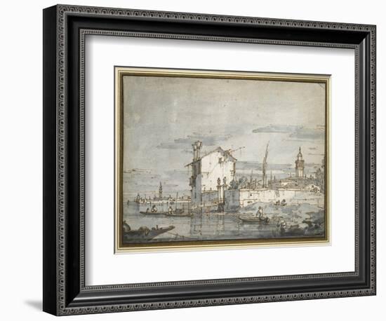 An Island in the Lagoon-Canaletto-Framed Giclee Print