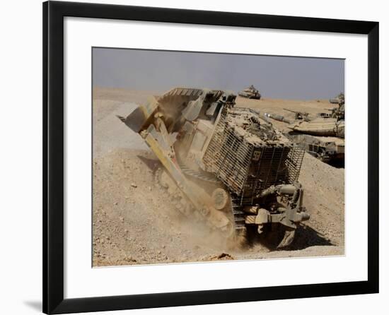 An Israel Defense Force Caterpillar D-9 Clearing the Way-Stocktrek Images-Framed Photographic Print