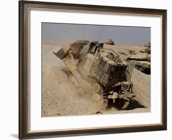 An Israel Defense Force Caterpillar D-9 Clearing the Way-Stocktrek Images-Framed Photographic Print