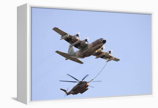 An Israeli Air Force Kc-130H Karnaf Refuels a Ch-53 Yasur Helicopter-Stocktrek Images-Framed Premier Image Canvas