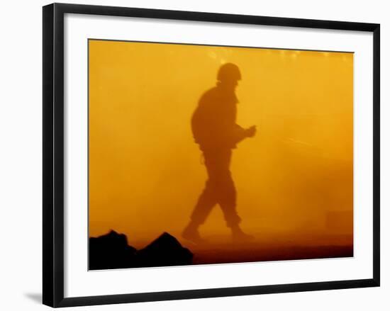 An Israeli Soldier Runs to Reload an Israeli Mobile Artillery Piece-null-Framed Photographic Print