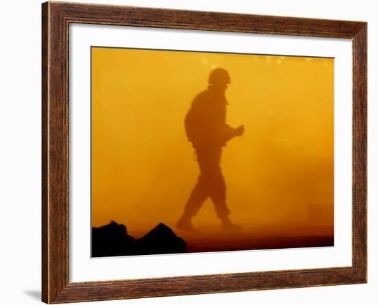 An Israeli Soldier Runs to Reload an Israeli Mobile Artillery Piece-null-Framed Photographic Print