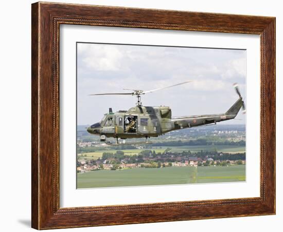 An Italian Air Force Ab-212Ico Helicopter over France-Stocktrek Images-Framed Photographic Print