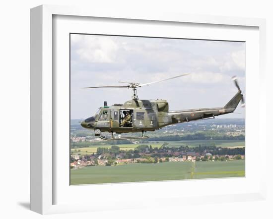 An Italian Air Force Ab-212Ico Helicopter over France-Stocktrek Images-Framed Photographic Print