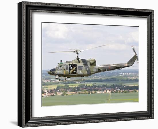 An Italian Air Force Ab-212Ico Helicopter over France-Stocktrek Images-Framed Photographic Print