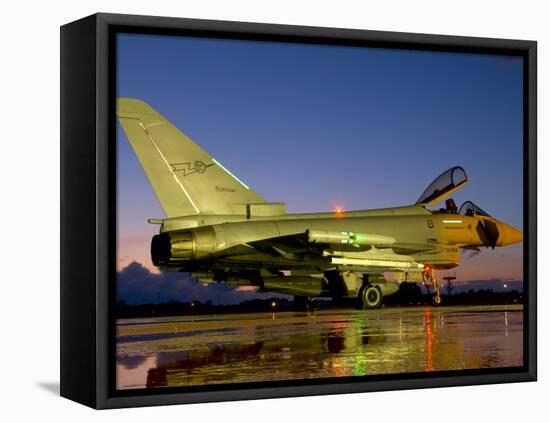 An Italian Air Force Eurofighter Typhoon at Night on Decimomannu Air Base, Italy-Stocktrek Images-Framed Premier Image Canvas