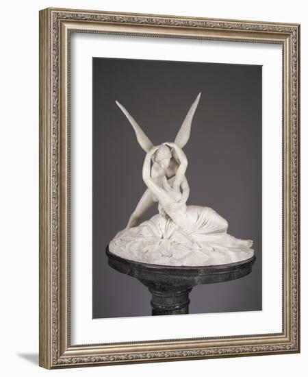 An Italian Alabaster Group Entitled Cupid and Psyche, Late 19th Century-Antonio Canova-Framed Giclee Print