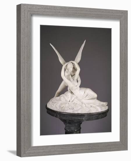 An Italian Alabaster Group Entitled Cupid and Psyche, Late 19th Century-Antonio Canova-Framed Giclee Print
