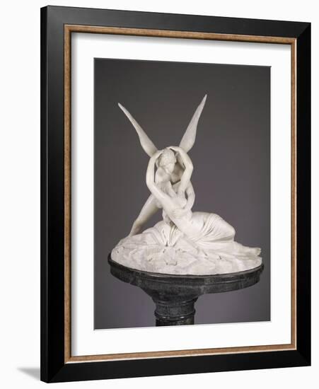 An Italian Alabaster Group Entitled Cupid and Psyche, Late 19th Century-Antonio Canova-Framed Giclee Print