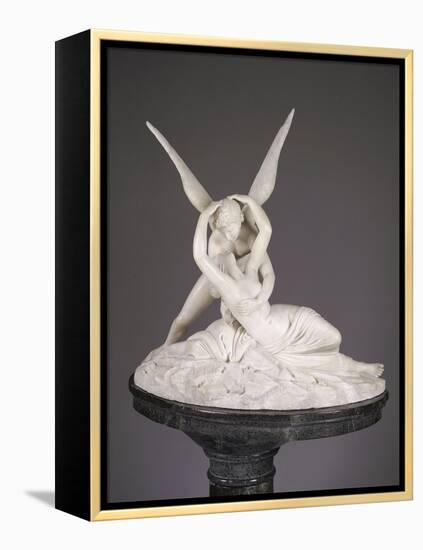 An Italian Alabaster Group Entitled Cupid and Psyche, Late 19th Century-Antonio Canova-Framed Premier Image Canvas