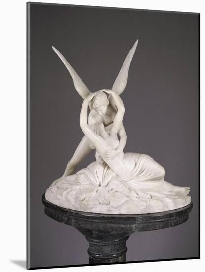 An Italian Alabaster Group Entitled Cupid and Psyche, Late 19th Century-Antonio Canova-Mounted Giclee Print