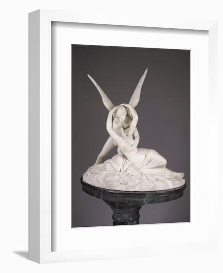 An Italian Alabaster Group Entitled Cupid and Psyche, Late 19th Century-Antonio Canova-Framed Giclee Print