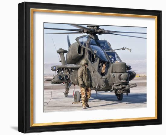 An Italian Army Agusta AW129 Mangusta Attack Helicopter-Stocktrek Images-Framed Photographic Print