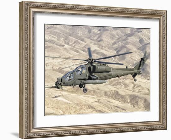 An Italian Army AW-129 Mangusta over Afghanistan-Stocktrek Images-Framed Photographic Print