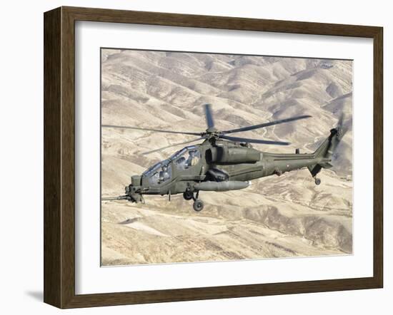 An Italian Army AW-129 Mangusta over Afghanistan-Stocktrek Images-Framed Photographic Print