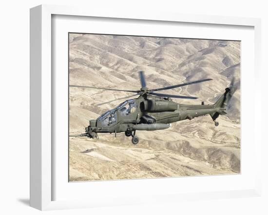 An Italian Army AW-129 Mangusta over Afghanistan-Stocktrek Images-Framed Photographic Print