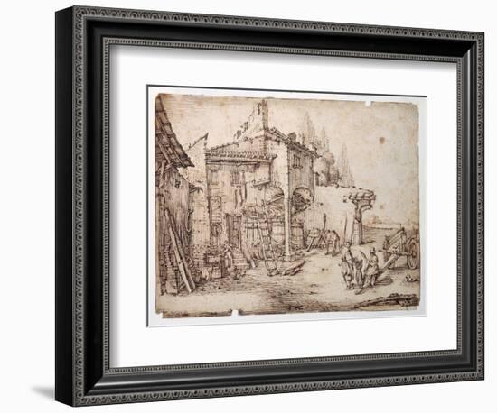 An Italian Farmyard-Jacques Callot-Framed Giclee Print