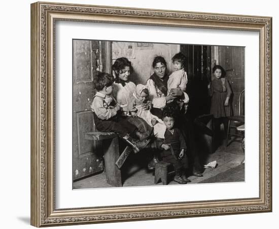 An Italian home near Hull House, Chicago, 1910-Lewis Wickes Hine-Framed Photographic Print