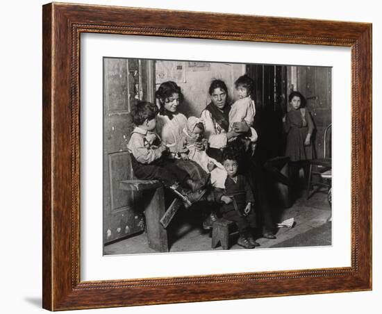 An Italian home near Hull House, Chicago, 1910-Lewis Wickes Hine-Framed Photographic Print