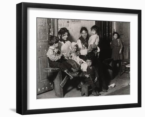 An Italian home near Hull House, Chicago, 1910-Lewis Wickes Hine-Framed Photographic Print