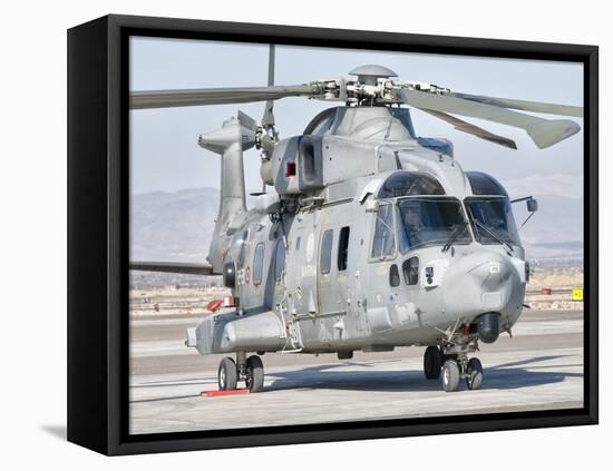 An Italian Navy EH101 Helicopter at Forward Operating Base Herat, Afghanistan-Stocktrek Images-Framed Premier Image Canvas