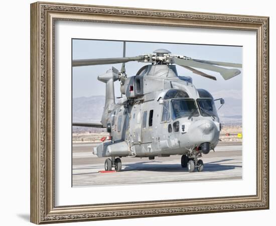 An Italian Navy EH101 Helicopter at Forward Operating Base Herat, Afghanistan-Stocktrek Images-Framed Photographic Print