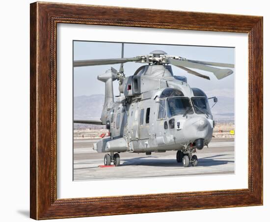 An Italian Navy EH101 Helicopter at Forward Operating Base Herat, Afghanistan-Stocktrek Images-Framed Photographic Print