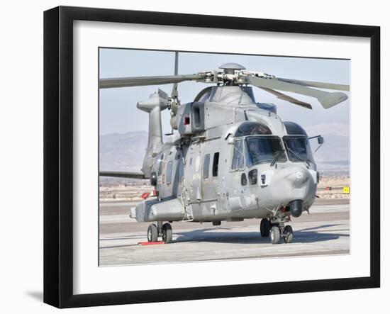 An Italian Navy EH101 Helicopter at Forward Operating Base Herat, Afghanistan-Stocktrek Images-Framed Photographic Print