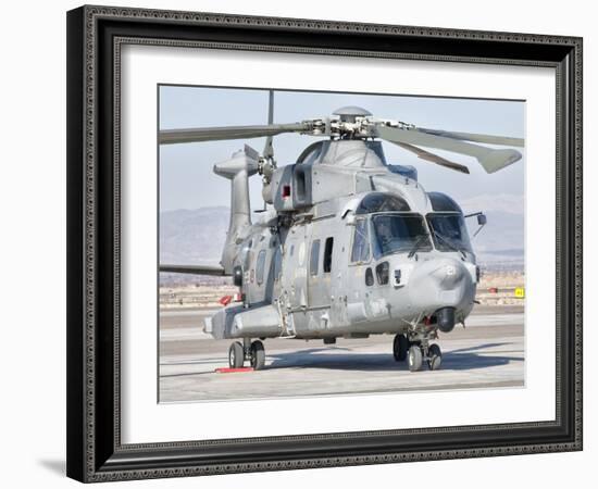 An Italian Navy EH101 Helicopter at Forward Operating Base Herat, Afghanistan-Stocktrek Images-Framed Photographic Print