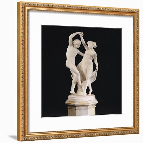 An Italian White Marble Group Entitled la Danza Di Zefiro E Flora, Rome circa 1867-Giovanni Maria Benzoni-Framed Giclee Print