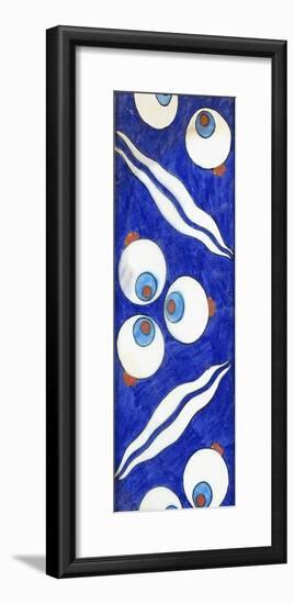 An Iznik Pottery Border Tile, with Bold Cintamani Triple Roundels and Paired Waves, C. 1570-null-Framed Giclee Print