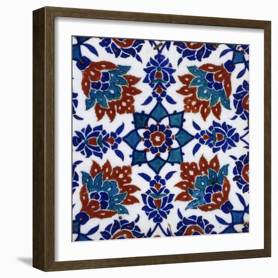 An Iznik Pottery Tile-null-Framed Giclee Print