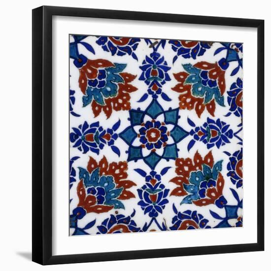 An Iznik Pottery Tile-null-Framed Giclee Print