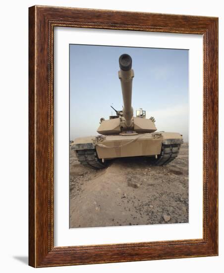 An M-1A1 Main Battle Tank Casts a Daunting Image in the Desert Near Dra Digla, Iraq-Stocktrek Images-Framed Photographic Print
