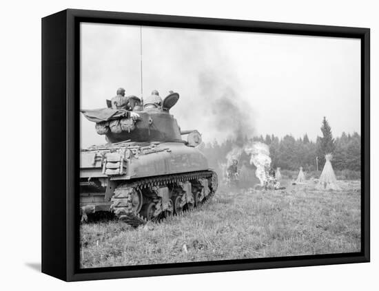 An M4A3E8 76Mm Armed Sherman Tank with Flame Thrower-null-Framed Premier Image Canvas