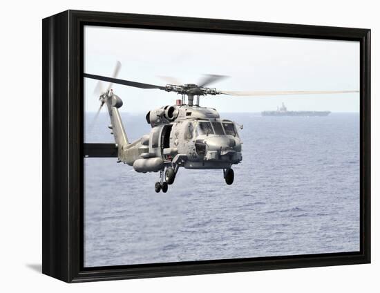 An MH-60R Seahawk Helicopter in Flight over the Pacific Ocean-Stocktrek Images-Framed Premier Image Canvas