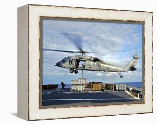 An MH-60s Seahawk Helicopter Prepares to Deliver Ammunition-Stocktrek Images-Framed Premier Image Canvas