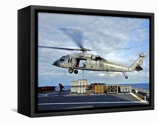 An MH-60s Seahawk Helicopter Prepares to Deliver Ammunition-Stocktrek Images-Framed Premier Image Canvas