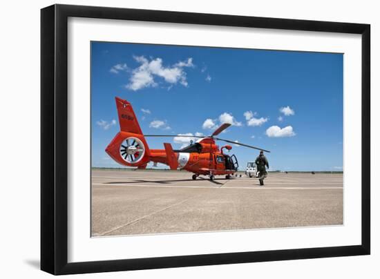 An Mh-65C Dolphin Helicopter of the U.S. Coast Guard-null-Framed Photographic Print