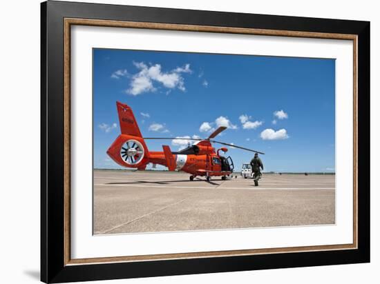 An Mh-65C Dolphin Helicopter of the U.S. Coast Guard-null-Framed Photographic Print