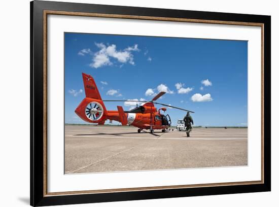 An Mh-65C Dolphin Helicopter of the U.S. Coast Guard-null-Framed Photographic Print