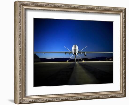 An MQ-9 Reaper Sits On the Flightline-Stocktrek Images-Framed Photographic Print