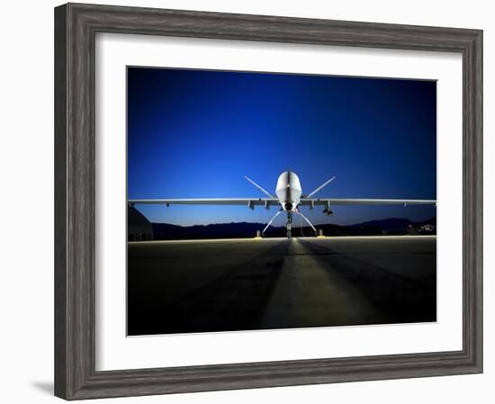 An MQ-9 Reaper Sits On the Flightline-Stocktrek Images-Framed Photographic Print